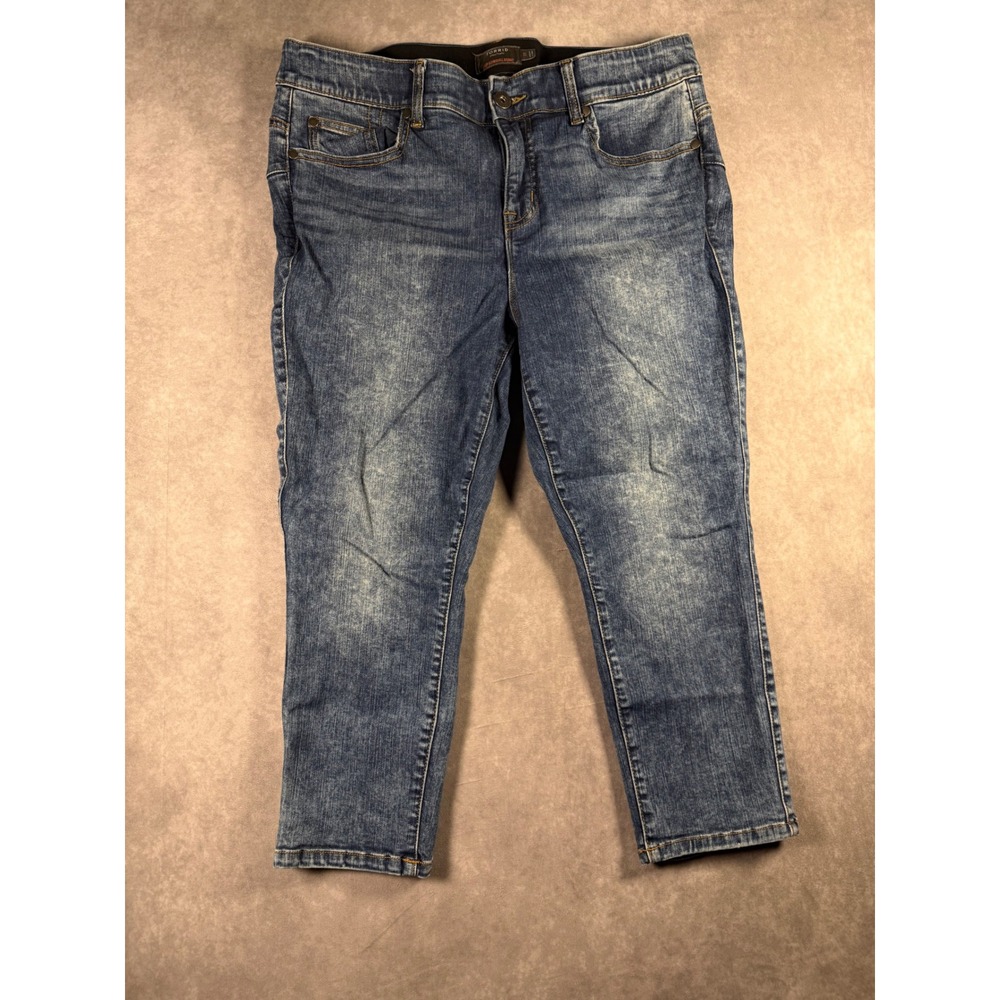 Torrid Crop Bombshell Skinny Jeans Women's 16 Blue Premium Stretch Plus Size